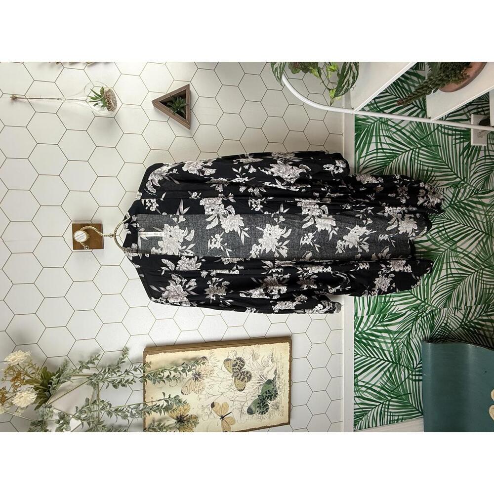 Spiritual Gangster Maya Black Floral Kimono Wrap - Size - O/S